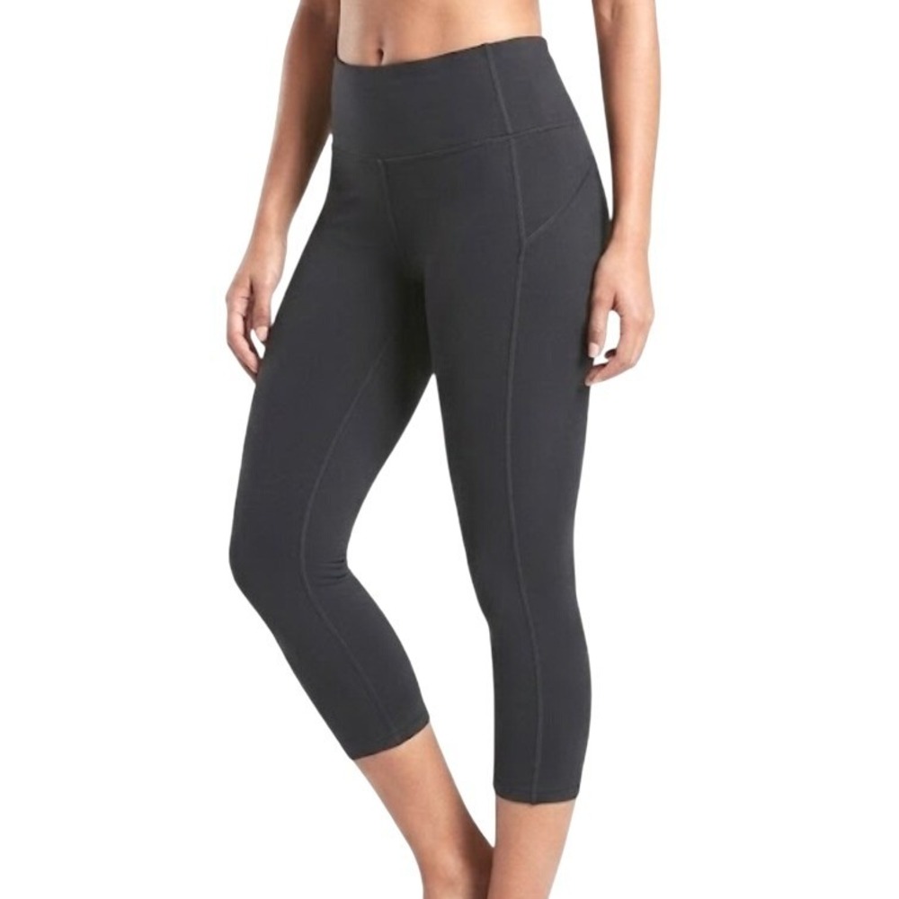 Athleta Be Free Knicker Leggings Womens Size XS Gray Cropped Running Yoga 921625